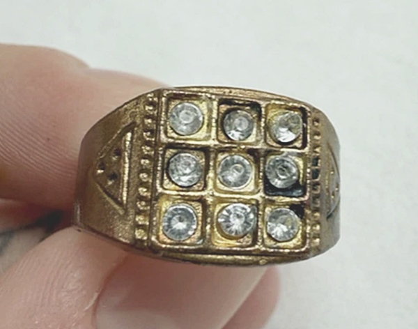 Gold & Diamond Ring of the 9 Masters Secret Society Illuminati Founding Fathers