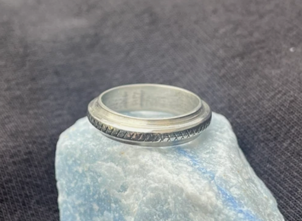 The Great Gambler Archie Karas Personal Metaphysical Silver Pinkie Ring AMAZING