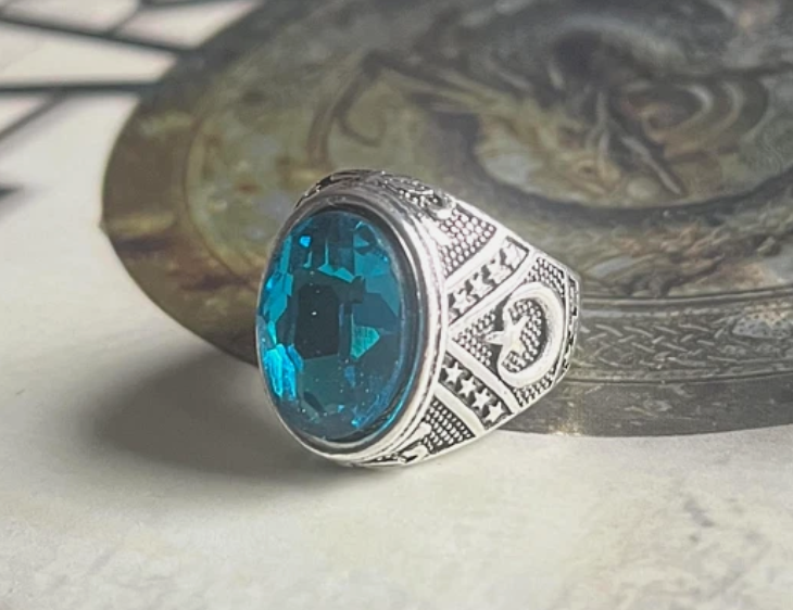 Ancient Astral Demoness Antique Silver Ring Tri-Consciousness Expansion Magick