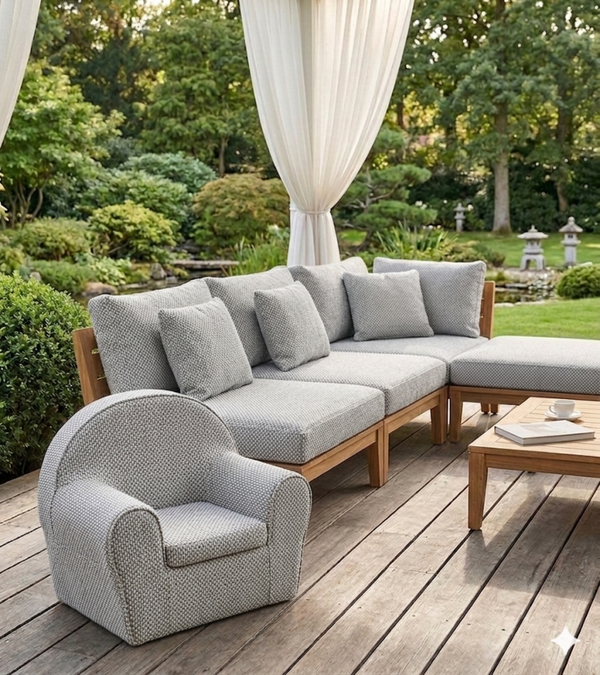 Peuterstoeltje in de Fontelina sunproof outdoor stof
