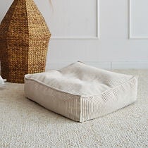 Moje. Velvet Rib Velvet - Ottoman - vierkante kinderpoef