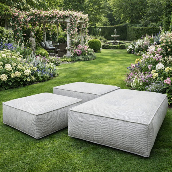 Poef Liestal en Southbeach sunproof outdoor stof.