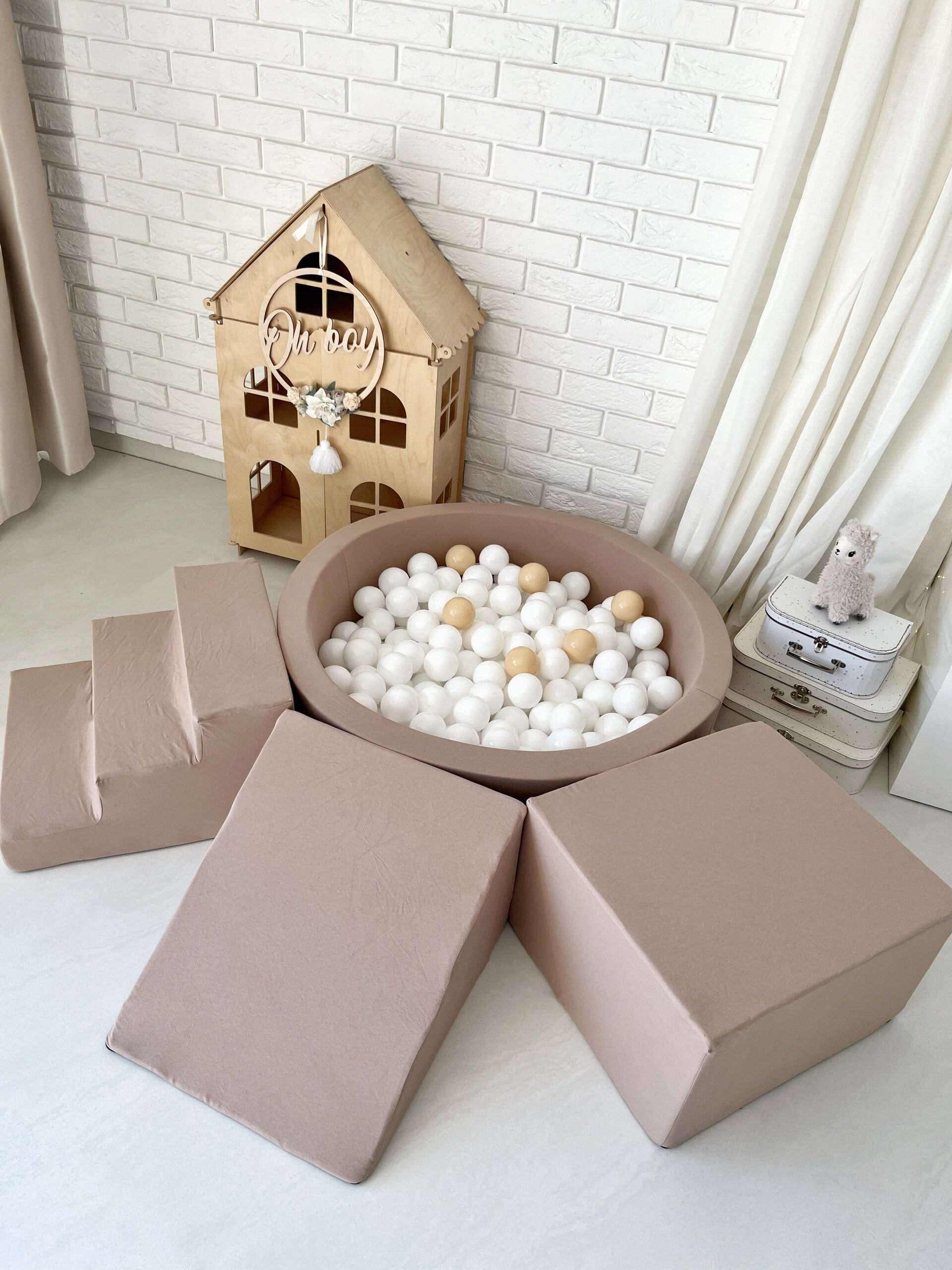 Moje. Foam Speelset 3 elements + Ballenbad 90x30 - Cotton diverse kleuren.