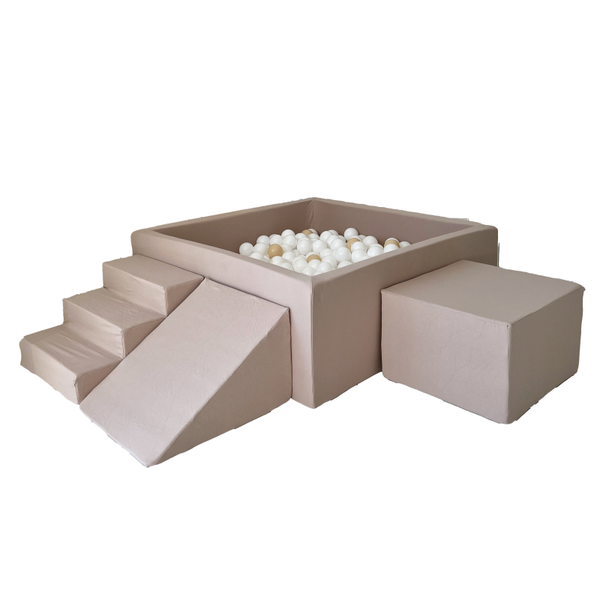 Moje. Foam Speelset 3 elements + Ballenbad vierkant 106x106x40cm  diverse kleuren