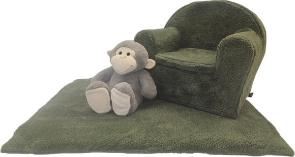 Set Peuterstoel, Box/speelkleed en knuffel. Kan ook geborduurd worden met naam. Knuffel wordt gratis geborduurd!