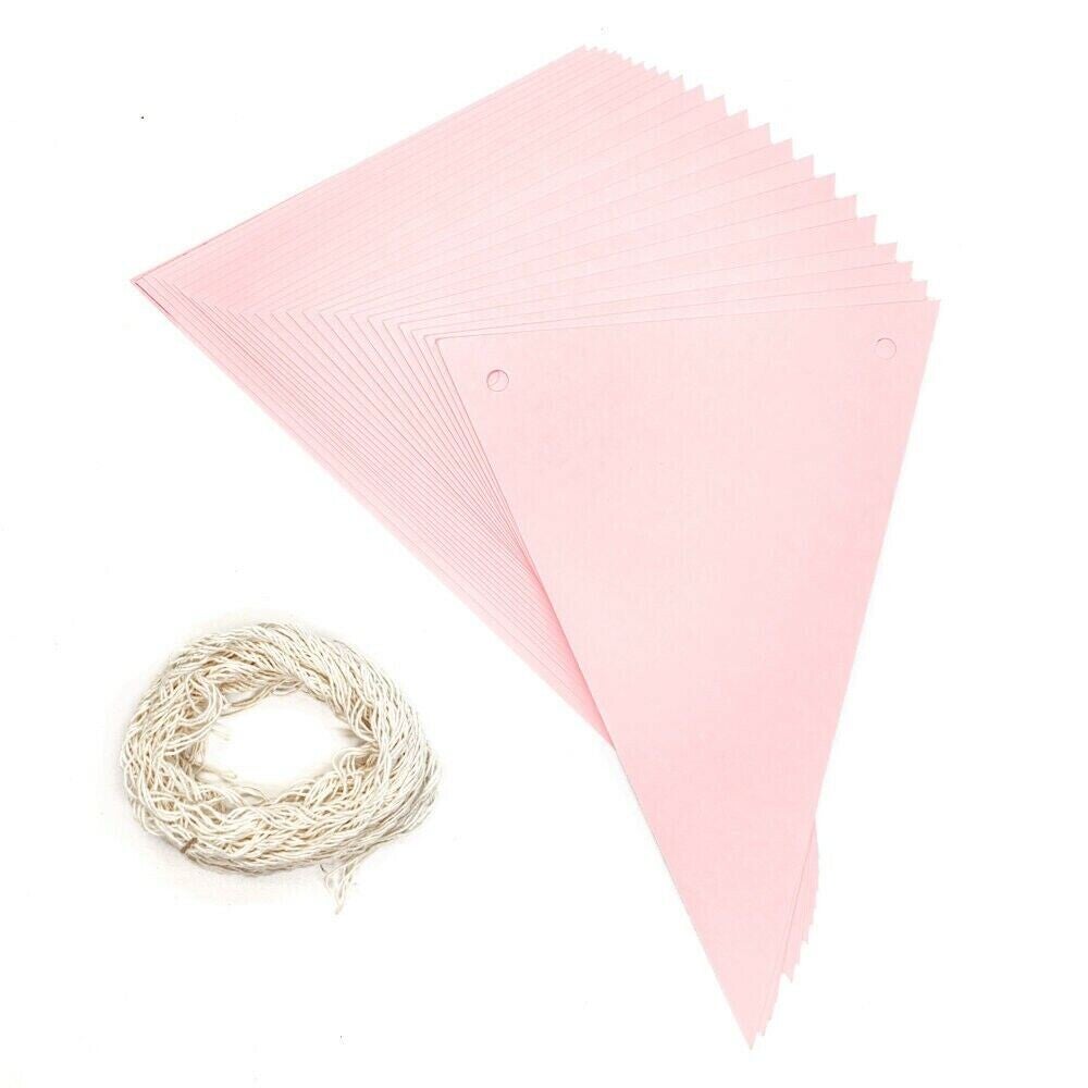 PINK DO IT YOURSELF Create Personalized Blank Craft Arts and Crafts Bunting Banners Decorate yourself Special Occasions Party Indoor decoration on Walls windowsills tables or Outdoor Party Celebrations Street Parties Festivals Advertising Birthday