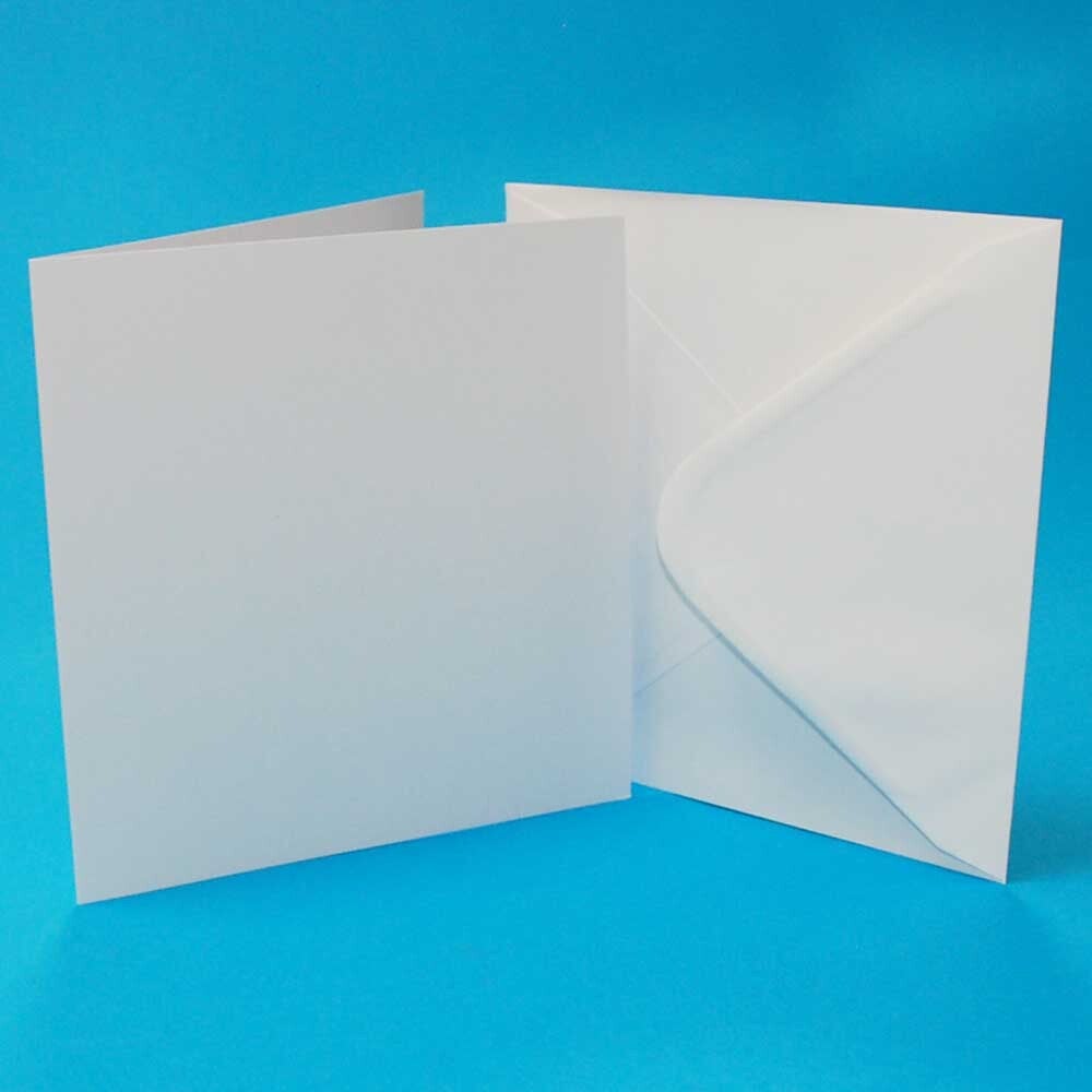 7 x 7 inch CraftUK White Premium Card Blanks and Envelope Pack's Art and Crafts DIY Greetings Cards Birthday anniversary wedding new baby All occasion creative handmade card making Personalize all your Greetings Cards