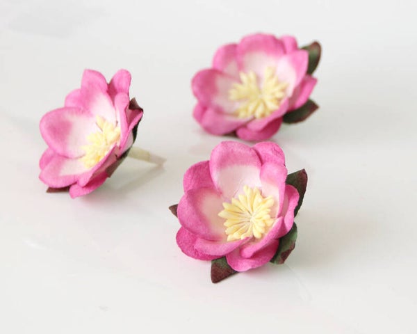 2TONE PINK LARGE CHERRY BLOSSOM MULBERRY PAPER FLOWERS Crafting DIY Card Making Create Craft Decorative Projects Paper Crafting Scrapbooking Doll House Flower Art Birthday Cards Floral Home Decoration Christening Anniversary New Baby Gift Wrapping