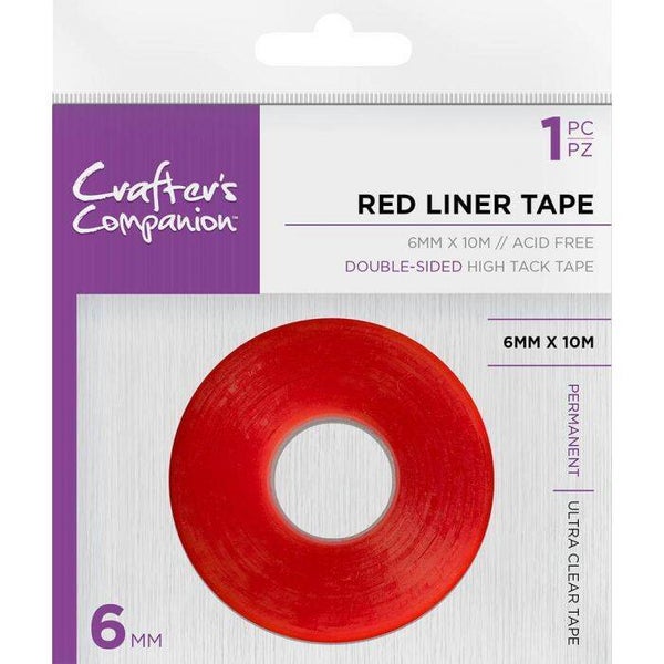 6mm Crafters Companion Double Sided Red Liner Tape 10M roll