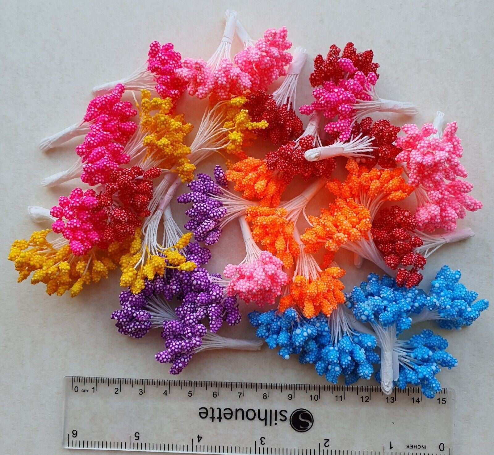 ARTIFICIAL FLOWER STAMEN MIXED COLOURS FLOWER MAKING SMALL CRAFT PROJECTS   Card Making Scrapbooking Miniature Doll House Flower Art Birthday Card Floral Decoration Christening Anniversary New Baby Gift Wrapping Embellishments