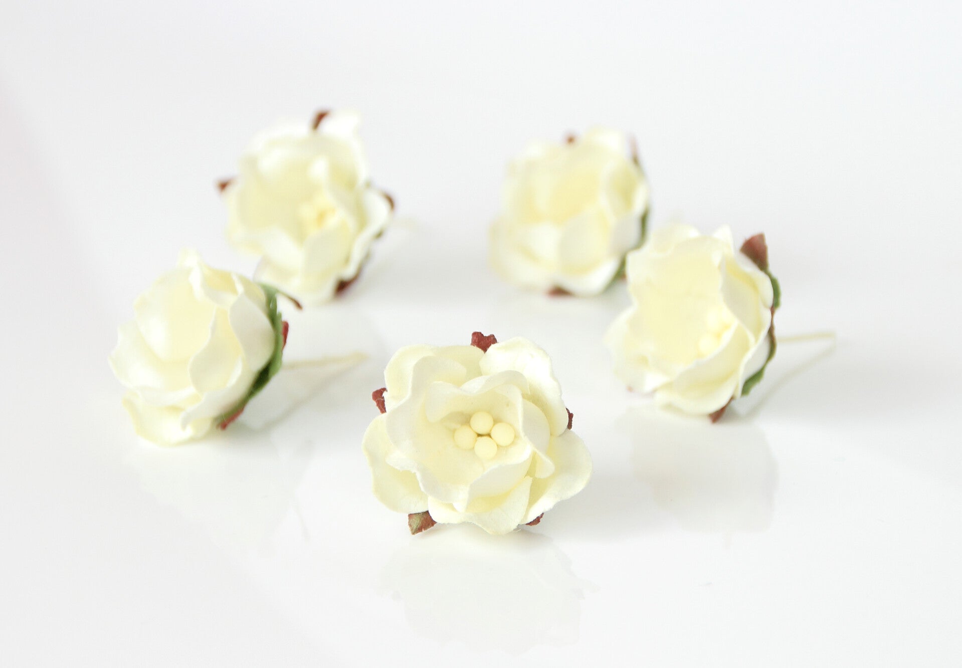 Mulberry Paper Flowers Miniature CREAM APPLE BLOSSOM Handmade Acid and Lignin Free Realistic Artificial Flower Craft embellishments high quality assorted colours