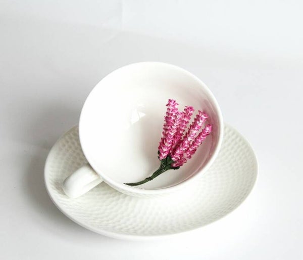 HOT PINK Heather (Lavender) Mulberry Paper Flowers Craft CREAM Heather (Lavender) Mulberry Paper Flowers Craft Card Making Create Craft DIY Decorative Projects Flower Displays Paper Crafting Head Wrist Band Doll House Miniature Flowers Birthday Wedding