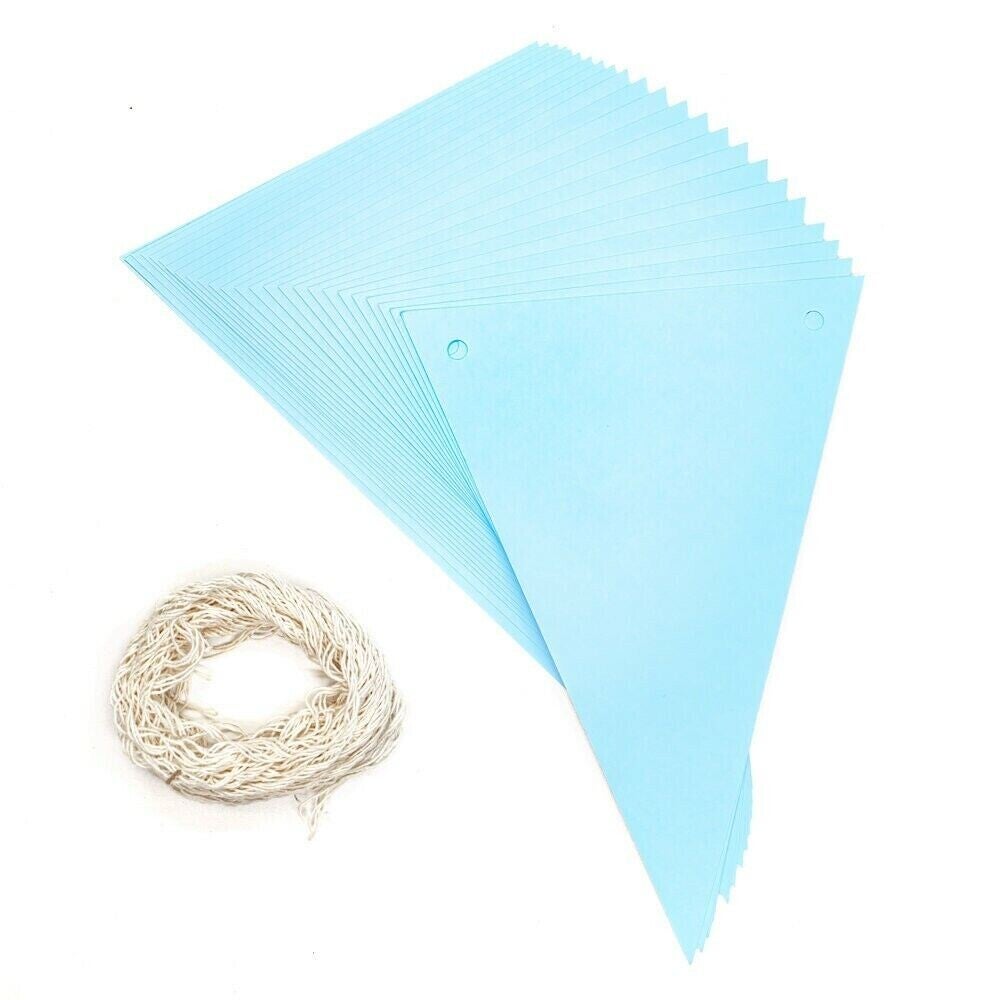 SOFT BLUE DIY Blank Craft Arts and Crafts Bunting Banners Decorate yourself Special Occasions Birthday Party Indoor decoration on Walls windowsills tables or Outdoor events Celebrations Street Parties Festivals Advertising Create Personalized Projects