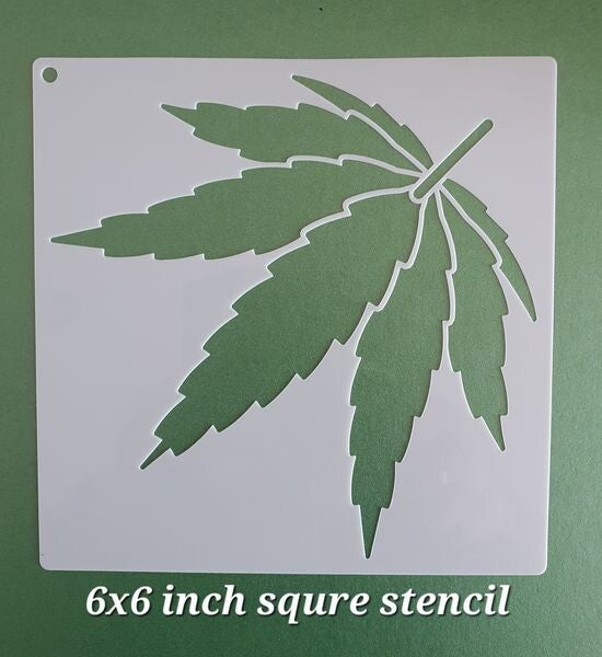 F6x6 Inch Tropical Leaf Stencil No6. Scrapbooking Tee Shirt Wall Painting Glass Fabric Greeting Cards Stencil Mylar Mixed Media Stencils Furniture Templates Craft Projects Interior Exterior