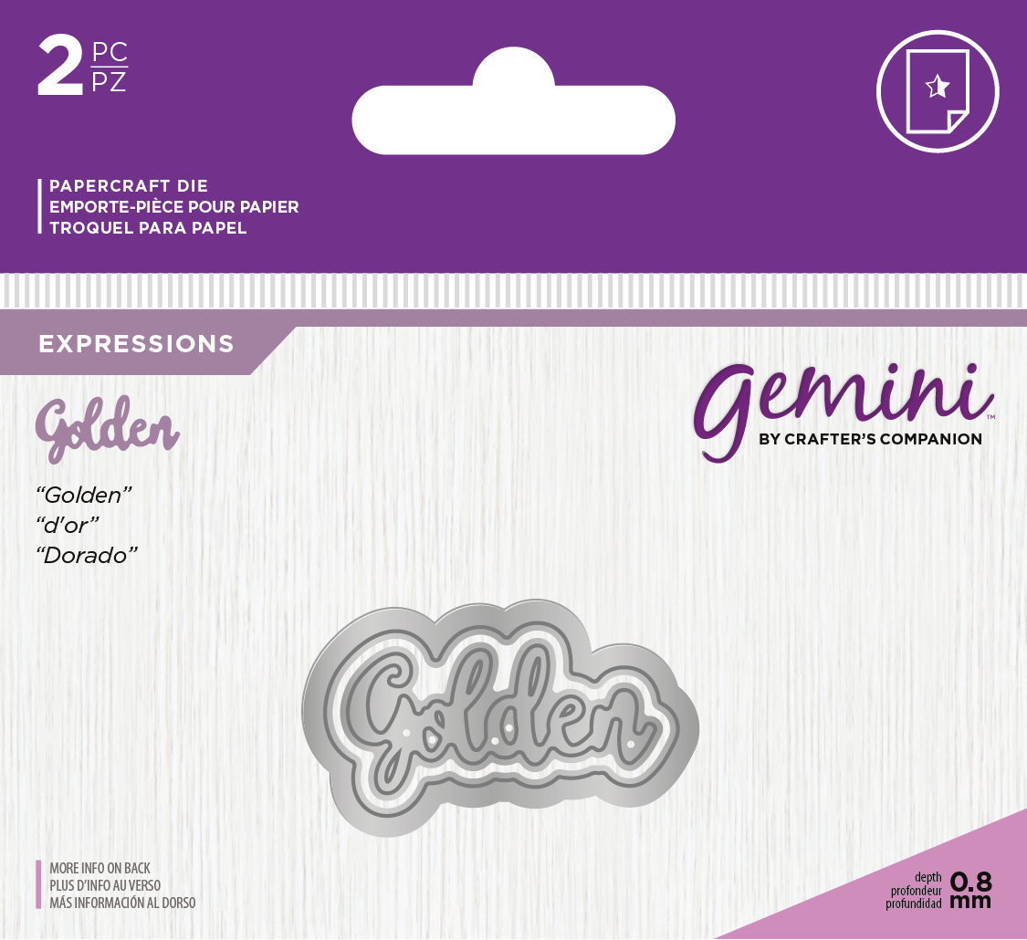 Crafters Companion – “GOLDEN” 2pc Gemini Mini Die Expressions - Die'sire Essentials Only Words Word Cutting Dies SALE