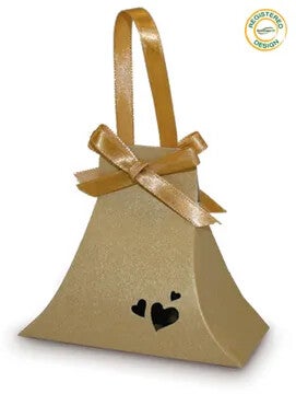 GOLD HANDBAG Heart Favour GIFT BOX Pearl Lustre Celebration Wedding Baby Shower Birthday engagement anniversaries