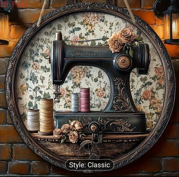 CRAFT SEWING ROOM 2D Wooden Print Sign Handmade, Classic, Perfect for Craft Room Door Wall Decoration, Lightweight and Decorative, Statement, Studio Signs, 8 inch Diameter