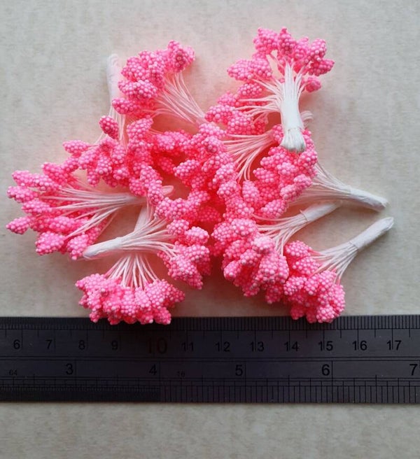 SOFT PINK ARTIFICIAL FLOWER STAMEN PROJECTS Card Making Scrapbooking Miniature Doll House Flower Art Birthday Card Floral Decoration Christening Anniversary New Baby Gift Creative Wrapping Embellishments