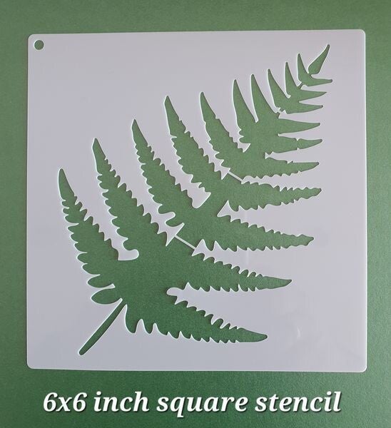 J6x6 Inch Tropical Leaf Stencil No10. Scrapbooking Tee Shirt Wall Painting Glass Fabric Greeting Cards Stencil Mylar Mixed Media Stencils Furniture Templates Craft Projects Interior Exterior