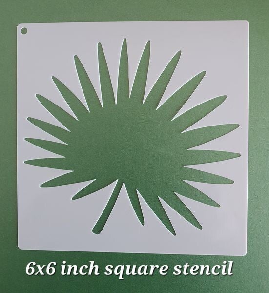G6x6 Inch Tropical Leaf Stencil No7. Scrapbooking Tee Shirt Wall Painting Glass Fabric Greeting Cards Stencil Mylar Mixed Media Stencils Furniture Templates Craft Projects Interior Exterior