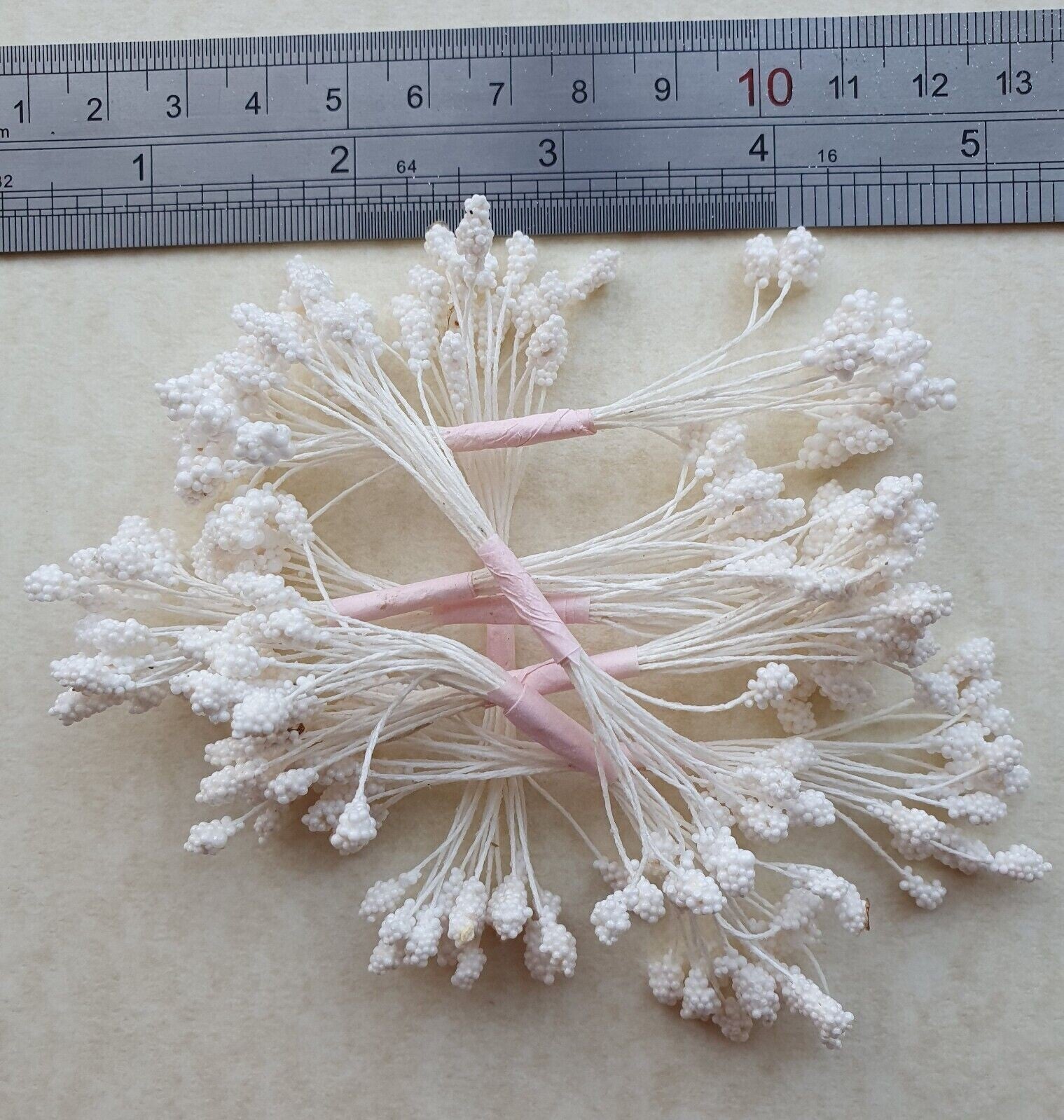 WHITE#2 ARTIFICIAL FLOWER STAMEN DIY FLOWERS   Card Making Scrapbooking Miniature Doll House Flower Art Birthday Card Floral Decoration Christening Anniversary New Baby Gift Wrapping Embellishments