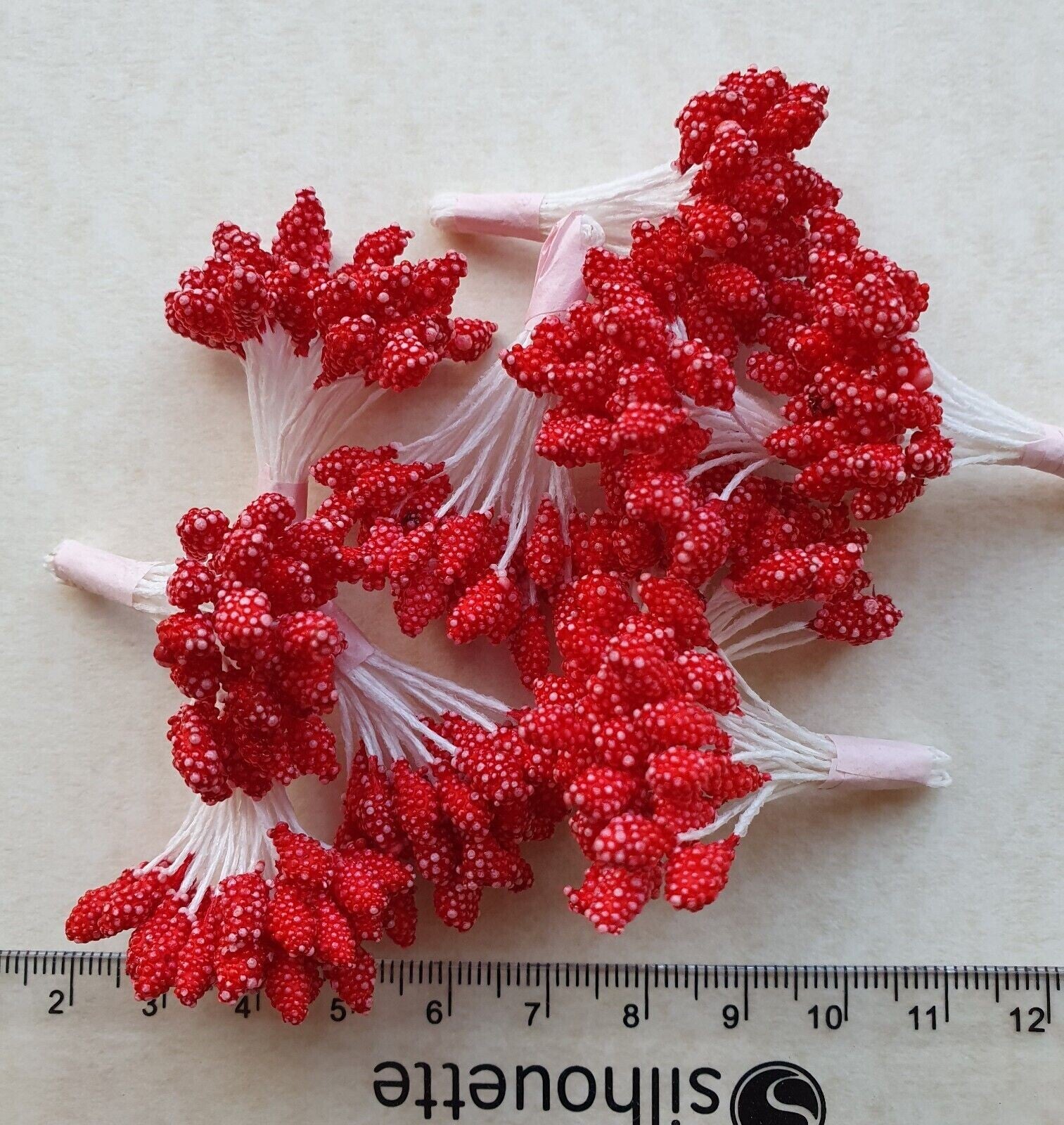 RED ARTIFICIAL FLOWER STAMEN Flower Making Decoration  Card Making Scrapbooking Miniature Doll House Flower Art Birthday Card Floral Decoration Christening Anniversary New Baby Gift Wrapping Embellishments