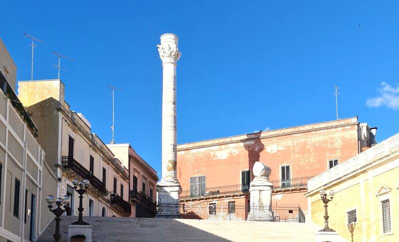 Photo of the Roman columns in Brindisi