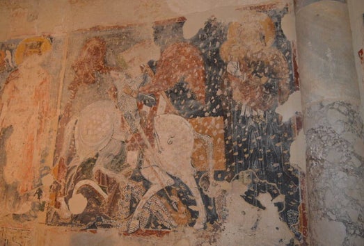 Photo of fresco in temple of San Giovanni al Sepolcro Brindisi