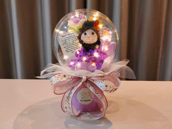 ACR0057 Purple graduation acrylic pot