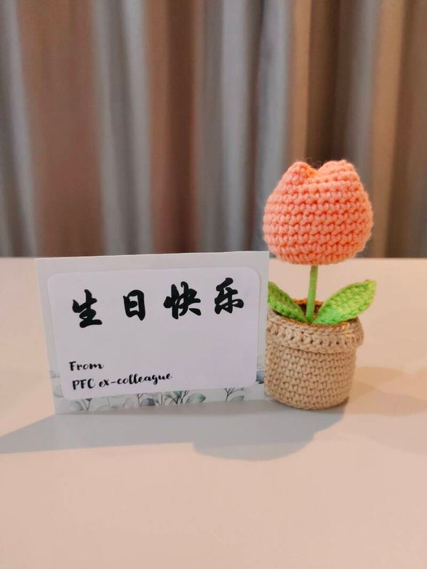 PMN0013 Orange tulip pot (1 piece)