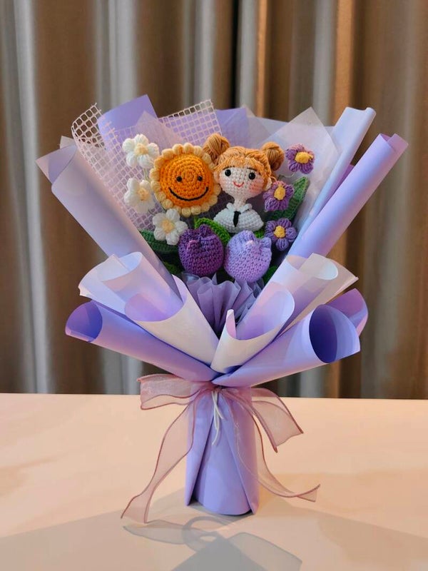 BBF0213 Doll tulip purple bouquet