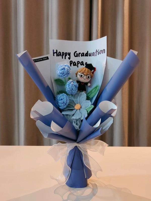 BGA0198 Blue graduation male bouquet