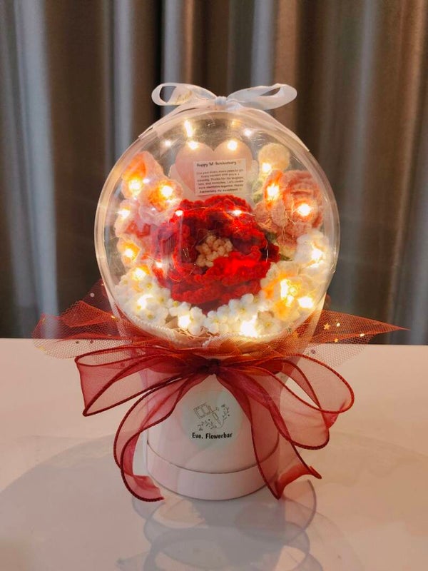 ACR0054 Peony flower acrylic pot