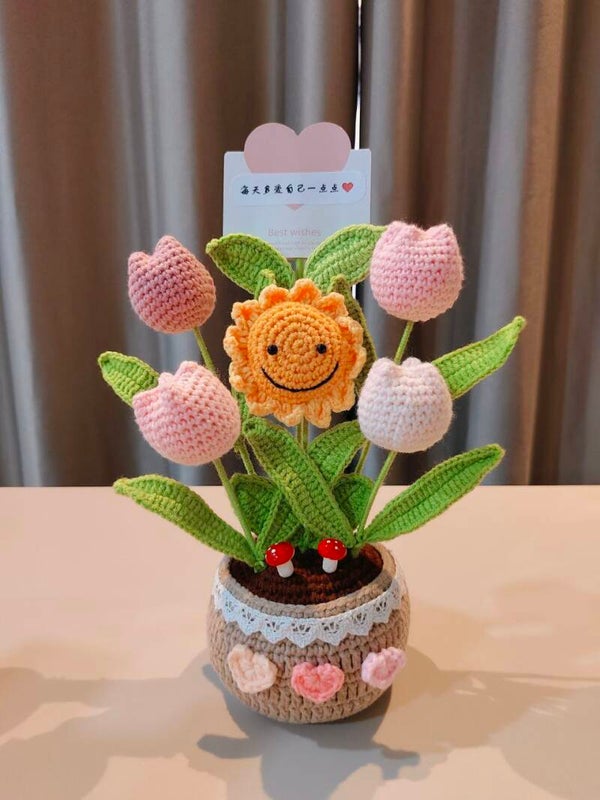 PCL0060 Sunflower tulip flower pot