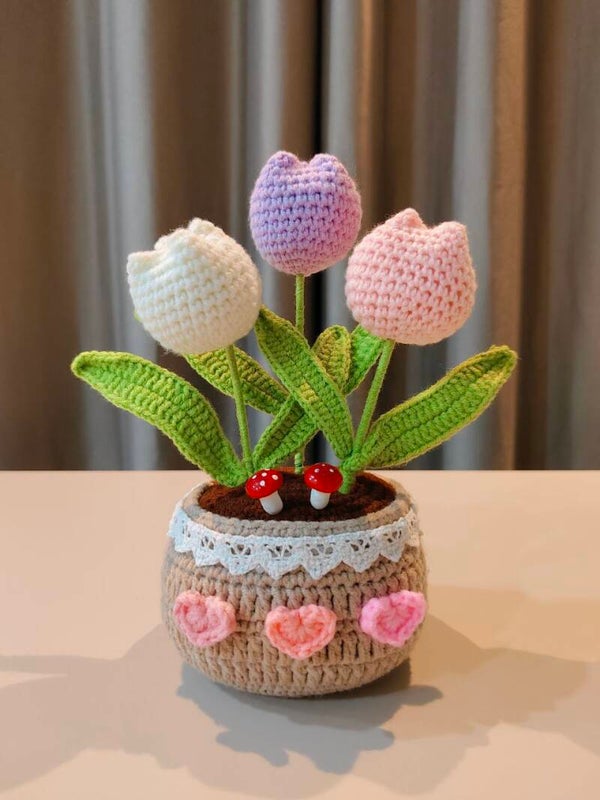 PCL0061 Purple pink tulip pot