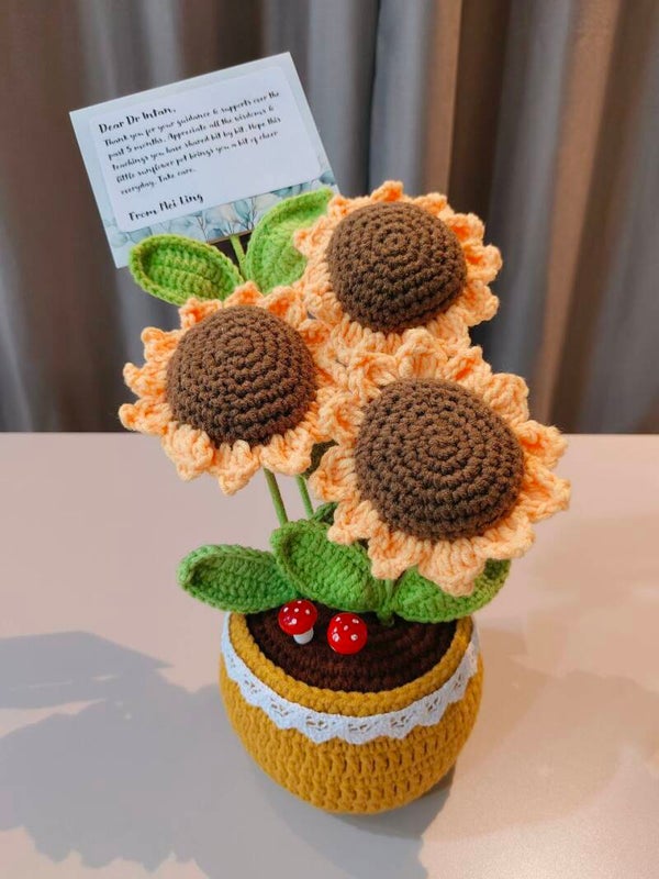 PCL0080 Triple sunflower pot