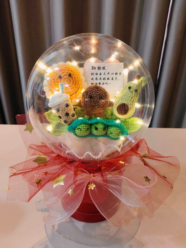 ACR0065 Food smiley sunflower acrylic pot