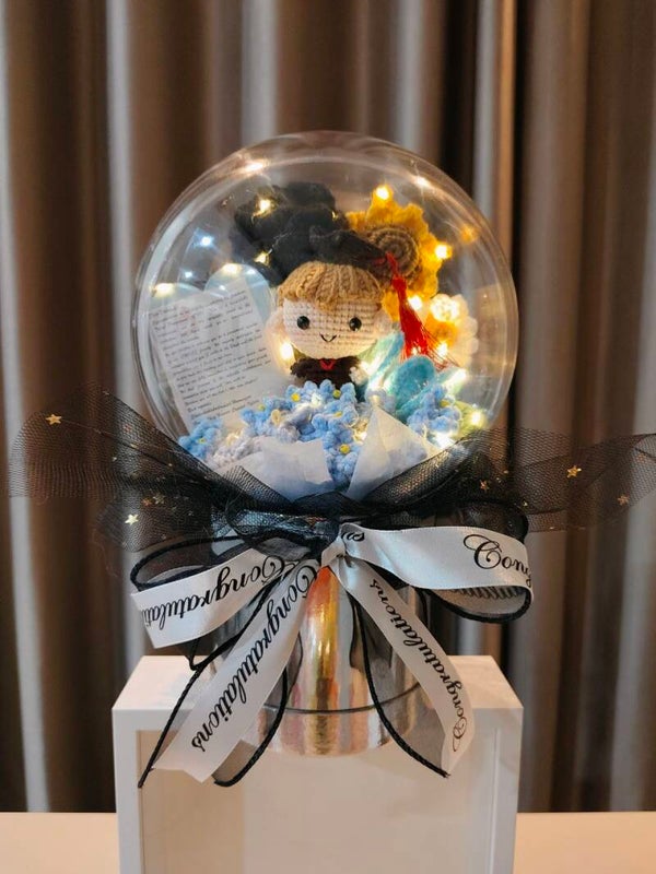 ACR0049 Blue black mixed flower graduation acrylic pot