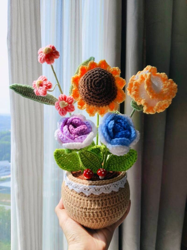 PCL0029 Sunflower rose carnation daisy pot