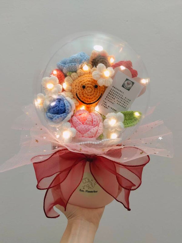 ACR0025 Smiley flower combo acrylic pot