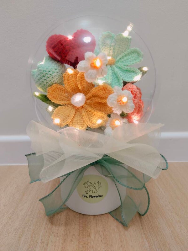 ACR0028 Love green yellow acrylic pot