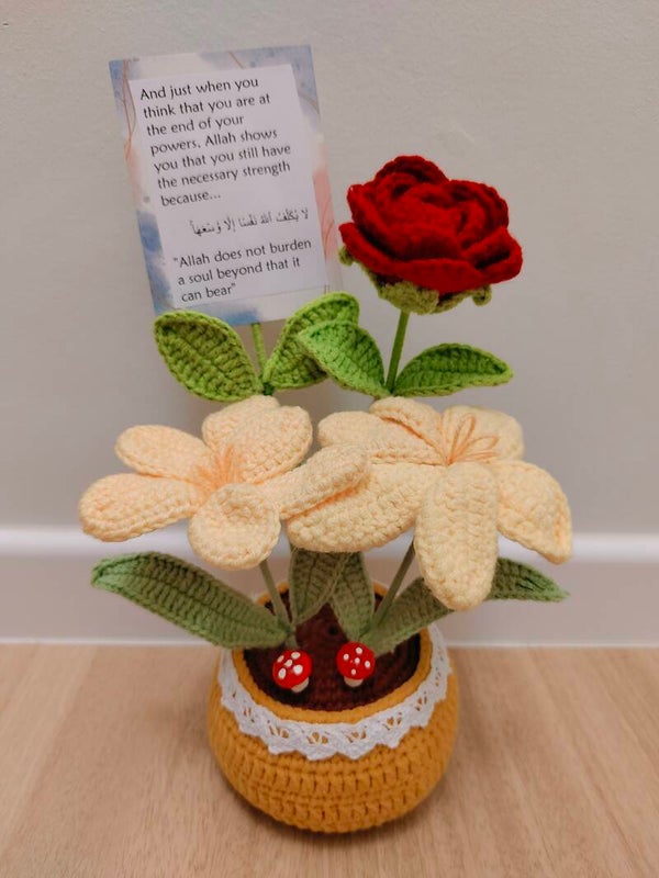 PCL0052 Yellow tulip rose pot