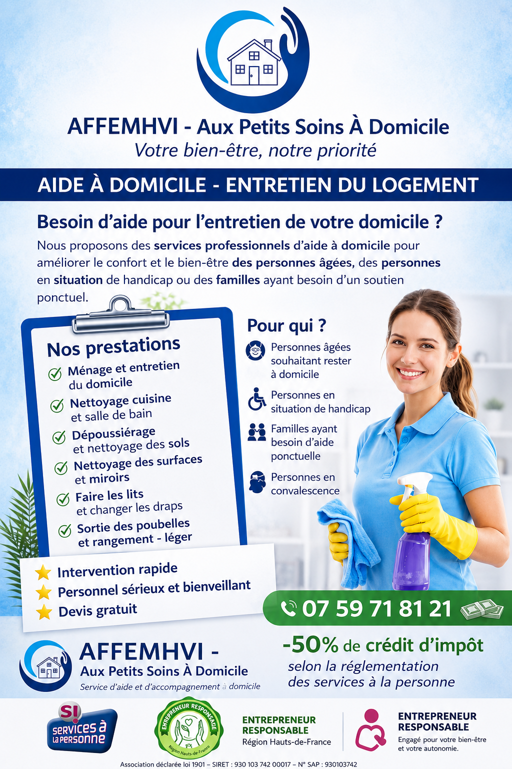 Aide , services et accompagnement à domicile
