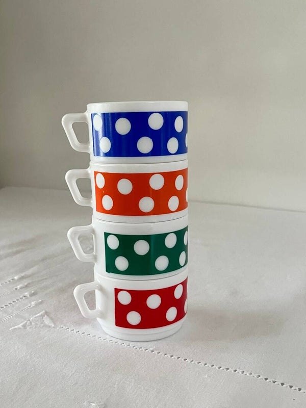 4 tasses à café vintage - 4 vintage 70's coffee cups