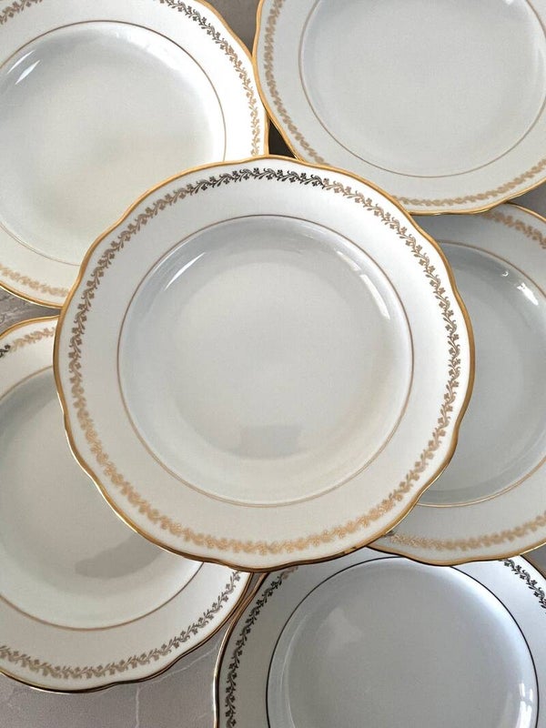 6 assiettes creuses F.D. - F. Deshoulières Chauvigny
