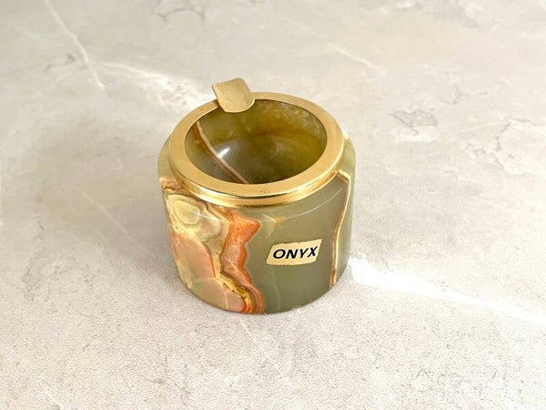 Cendrier vintage en onyx vert