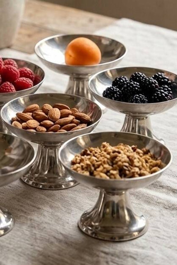6 coupes à glace en inox des années 80