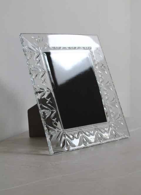 Grand cadre photo vintage en cristal Waterford
