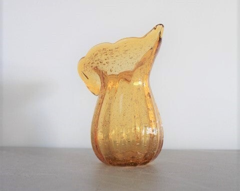 Vase vintage en verre bullé