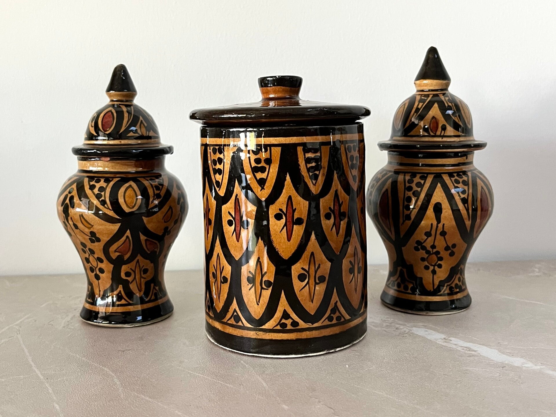 3 poteries de Safi vintage
